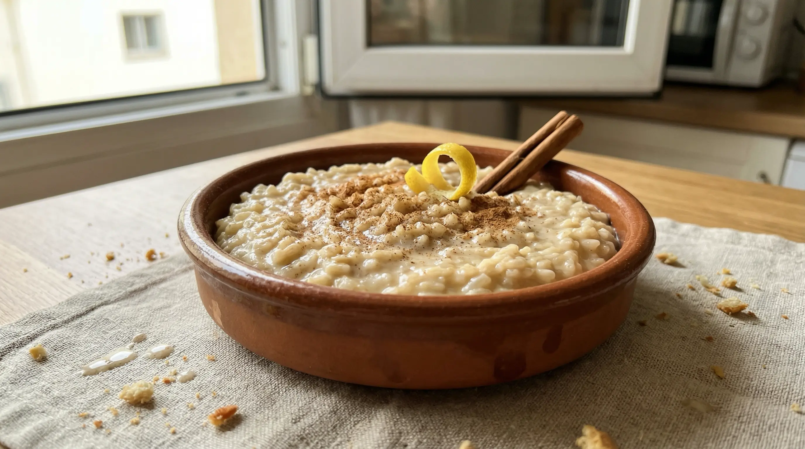 Arroz con leche de coco y mango caramelizado