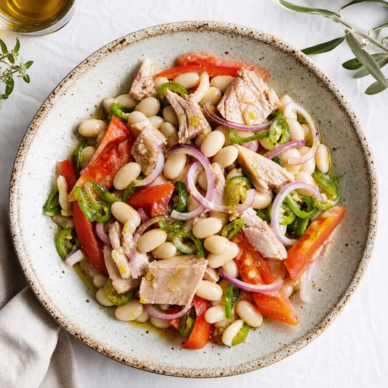 Ensalada Asturiana de Fabes con Ventresca y Tomate
