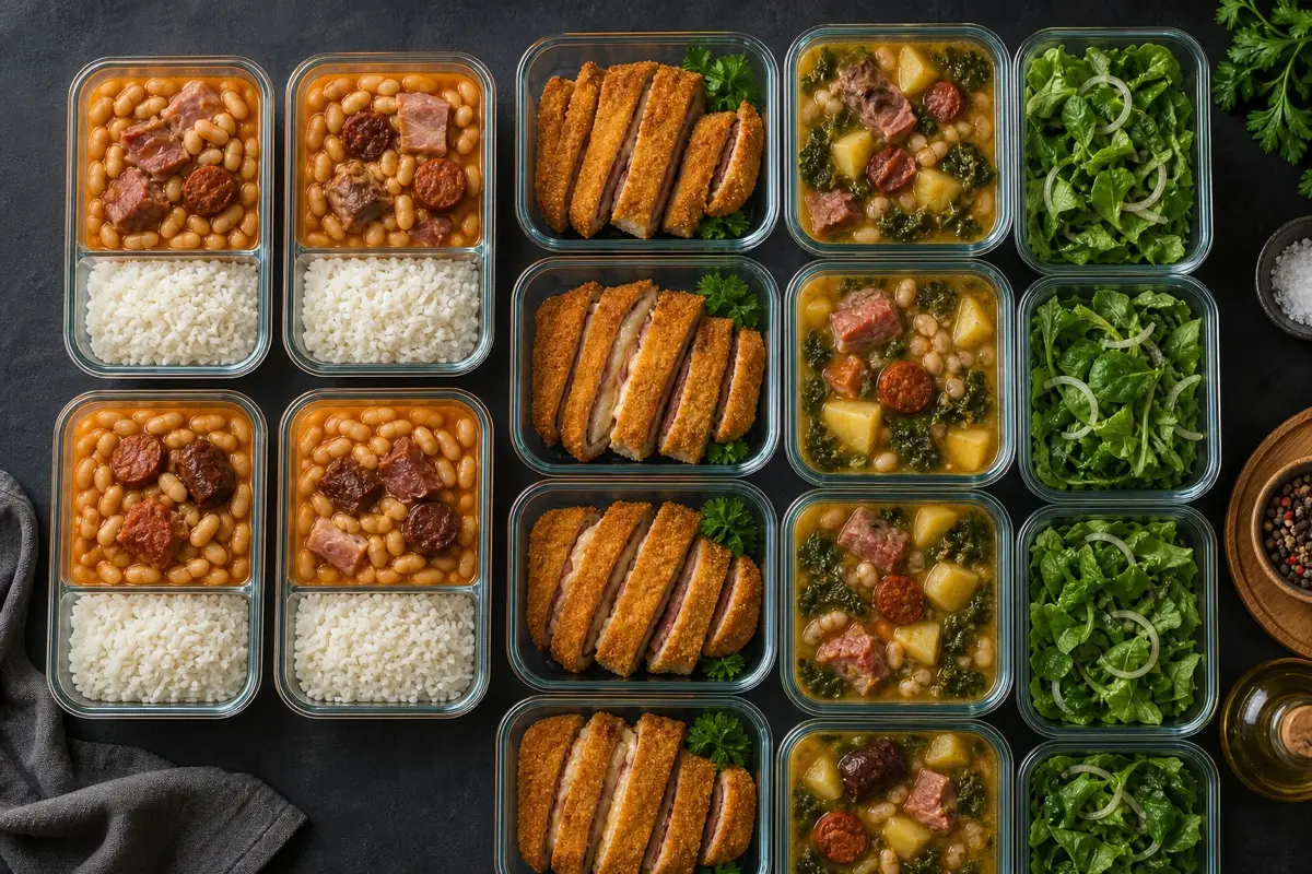 Meal prep semanal con recetas asturianas