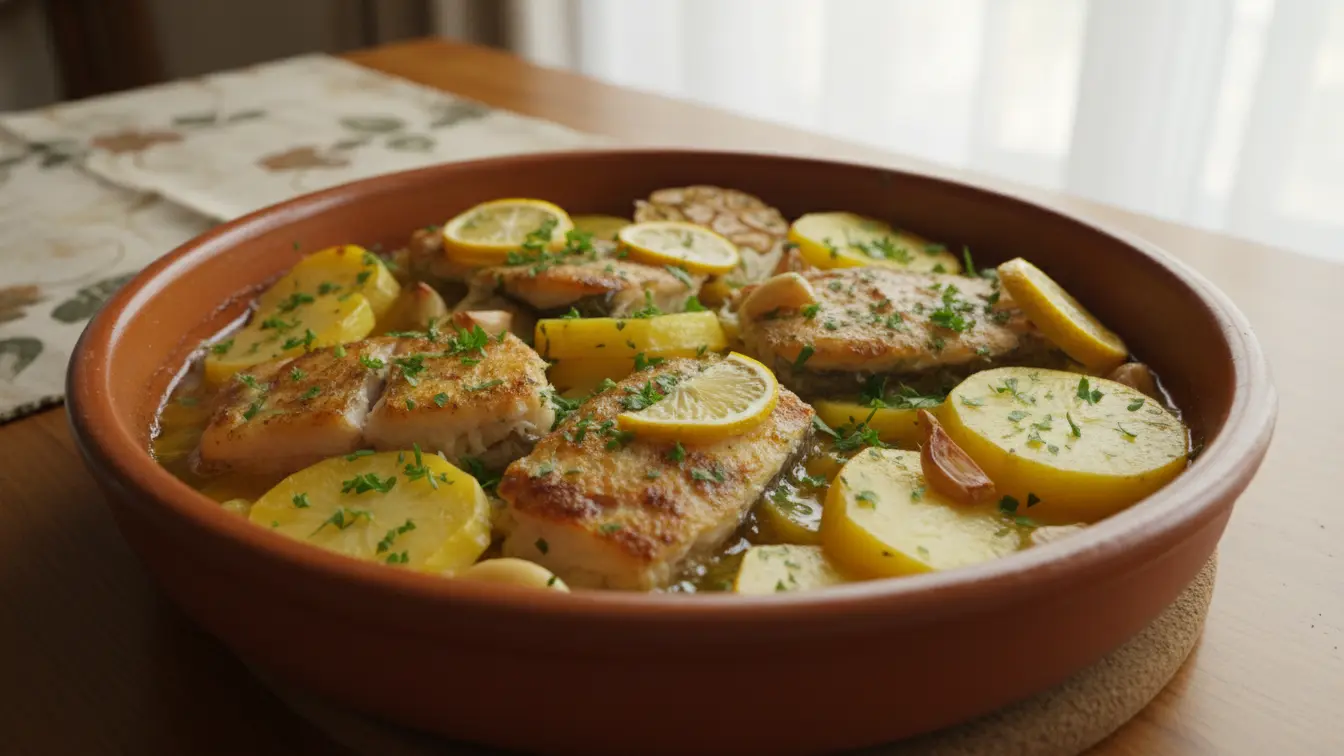 Pixín al horno con patatas (Receta de Fiesta)